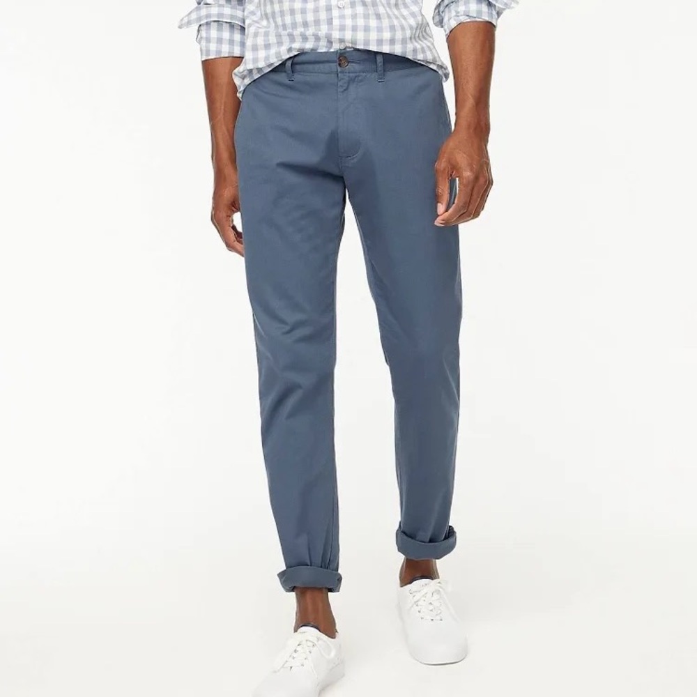 J. Crew Blue Chino Pants with Tapered Fit